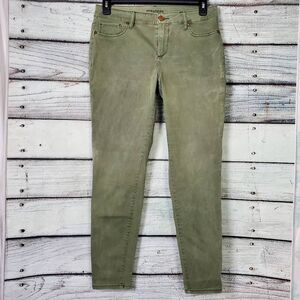 Maurices Women’s Skinny Pants Green Size L-R Stretch Mid Rise